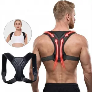 Adjustable Back Shoulder Posture Corrector Belt Clavicle Spinal Support Home Office Sport Upper Back Neck Brace Pain Relief Breathable Comfortable Unisex Adult Senior Posture Correction Strap For Straight Back Alignment Wearable Daily Use Gear