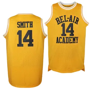 90s The Fresh Prince of Bel Air Academy #14 Jersey Shirt for Men and Women Unisex Basketball Jersey for Theme Party 100% Polyester Workout Activewear