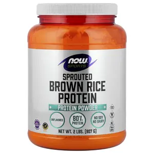 NOW Foods Sports, Sprouted Brown Rice Protein Powder, Unflavored, 2 lbs (907 g)
