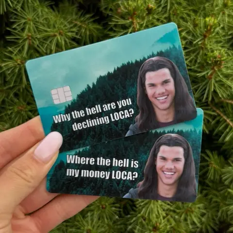 Twilight Loca Meme Credit Card Covers (Pack of 2) - Weatherproof with Matte Finishing