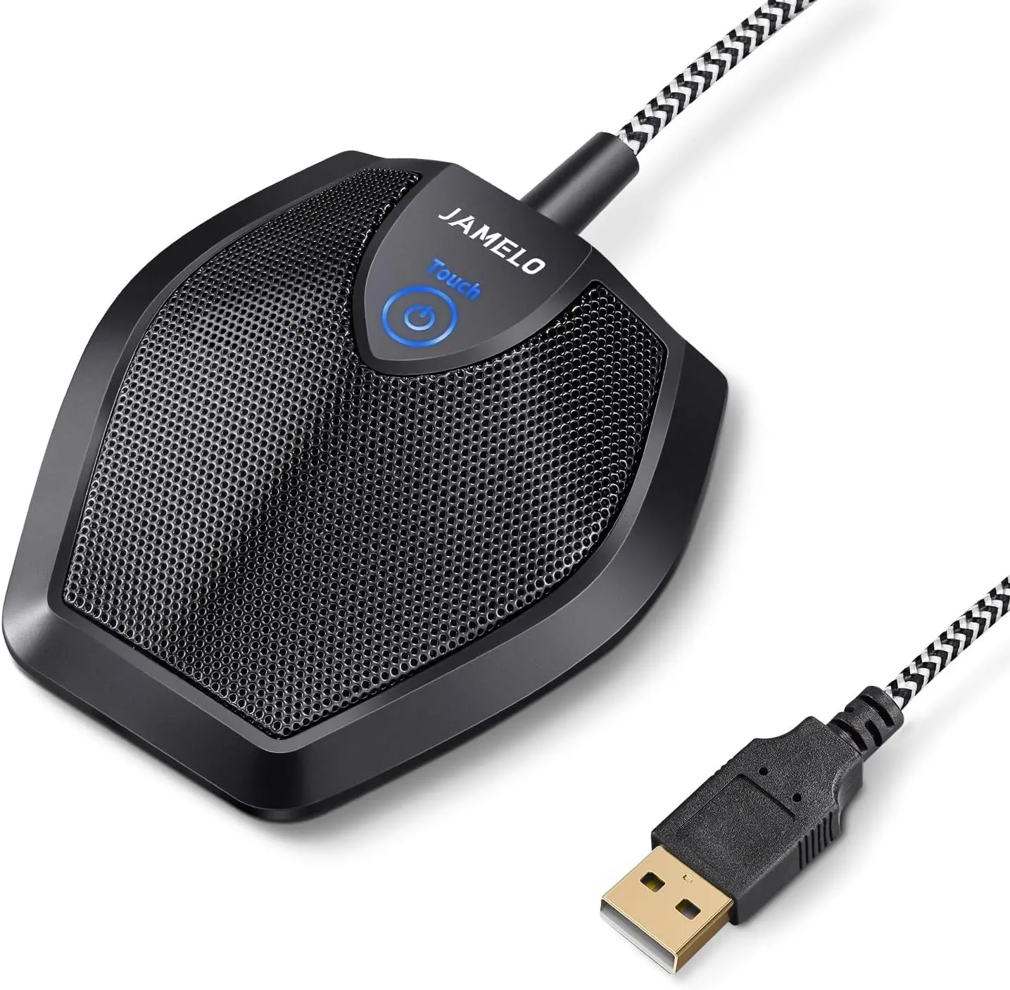 JAMELO USB Microphone, Plug & Play Desktop Computer Microphone, Mute Button with LED Indicator Noise Reduction,Compatible with Mac OS X Windows PC Computer