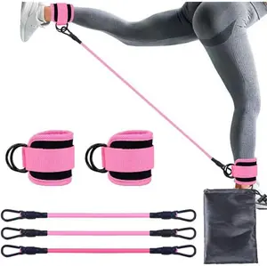 Ankle Resistance Bands with Cuffs, Ankle Bands for Working Out, Ankle Resistance Band for Leg, Booty Workout Equipment for Kickbacks Hip Fitness Training, Exercise Bands for Butt Lift Women