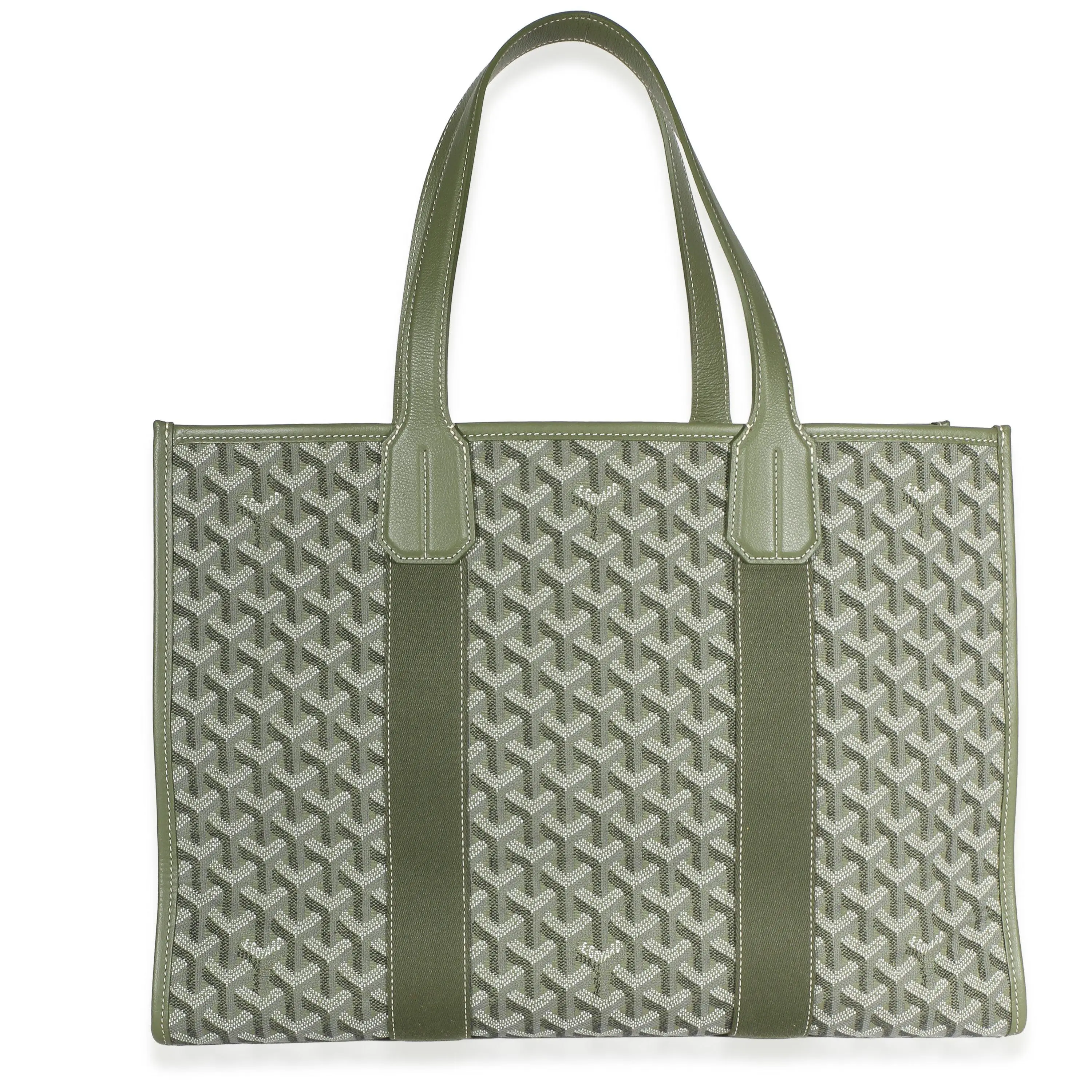 Pre-owned Goyard Canvas Tote NY157295 Khaki Goyardine Villette Tote