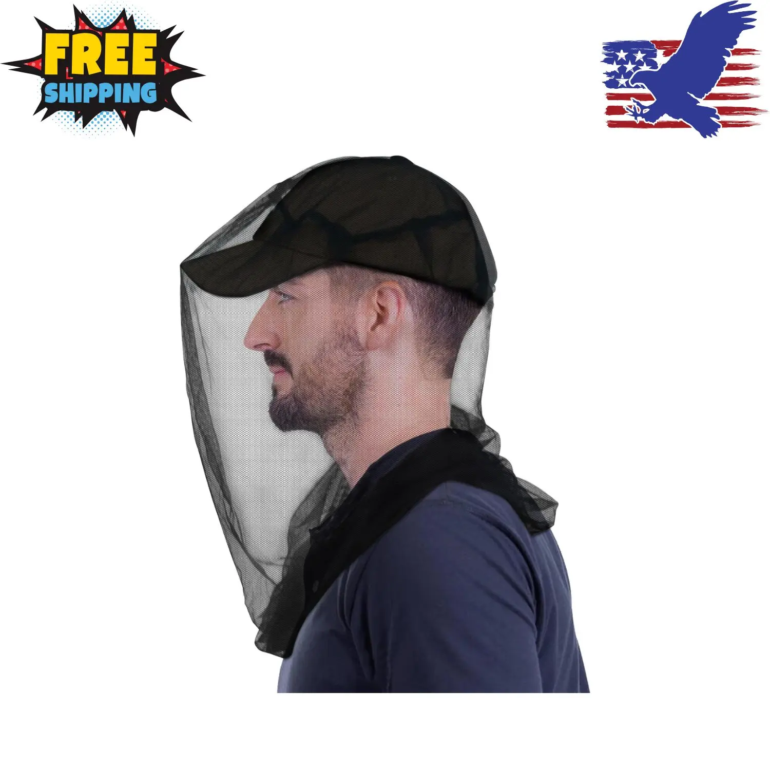 Premium Mosquito Head Net for Insect, 2 Pack, Fits All Hats