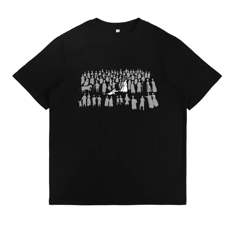 Women's Christian Clothing Short-Sleeve Round-Neck Fitted 100% Cotton Premium Jesus T-Shirt, "By His Wounds We Are Healed" Graphic, Unisex Classic Fit Casual Streetwear Top