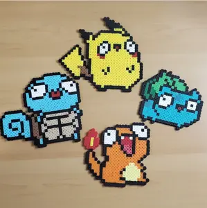 Silly Goofy Derpy Pokemon Starters Kandi Rave Pixel Perler Bead Art