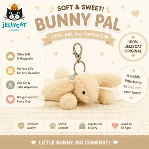 Bunny Pal – ultra-soft plush keychain, cuddly little friend to bring comfort, joy & smiles everywhere you go