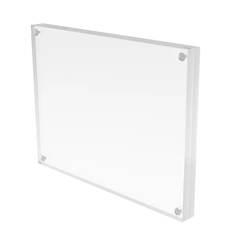 FixtureDisplays® 5 x 7" or 7 x 5" Magnetic Picture Frame for Tabletop, Double Sided Box - Clear Acrylic 19185