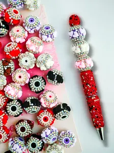 Valentine's Day Heart Beads Jewelry DIY Gift, Handmade Pen Chain Keychain, Indoor Decor Car Hanging Ornament, Diy With Charms