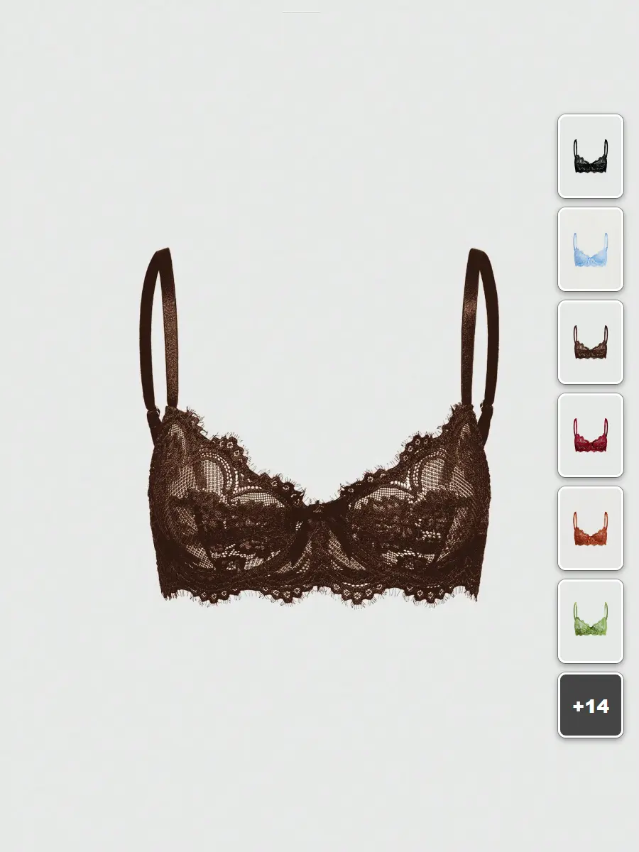 Goth Lace Bra Floral Embroidery Underwire Triangle Cup Dark Academia Lingerie
