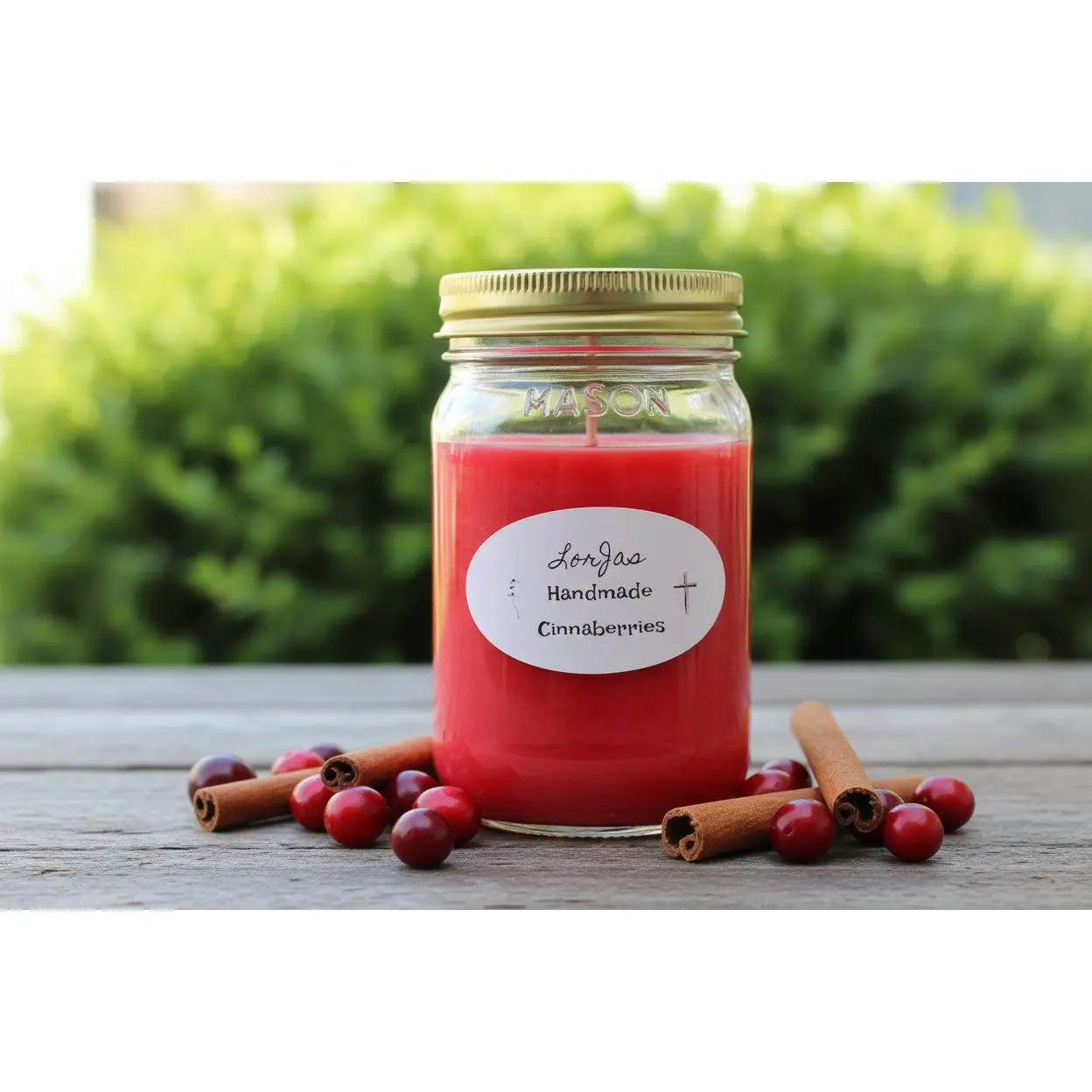 LorJas Handmade Cinnaberries - Organic Soy Candle with Orange Clove Cinnamon Sugared Berries & Vanilla Scent for Relaxation