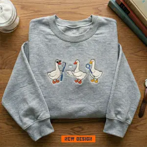 [MADE IN US] Embroidered Dentist Goose Sweatshirt, Dental Hygienist Hoodie, Tooth Fairy Bird Crewneck, Orthodontist Gift, Dental Assistant Apparel