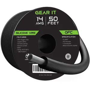 14AWG 600V Tinned OFC Stranded Silicone Wire, Black