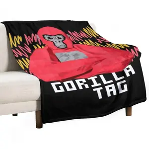Game Gorilla Anime Tag Throw Blanket Flannel Blankets Warm Soft Air Conditioner Quilt for Bed Sofa Couch Camping for All Seasons Style 8