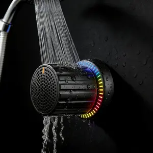 Rotating Bluetooth Speaker |   IPX6 Waterproof with LED Mood Light |   Portable Wireless Shower Speaker for Hands-Free Calls, Beach, and Home