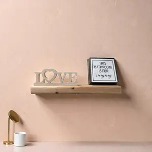 Handcrafted Solid Pine Floating Shelves with 16-Color LED Lights 4 or 6 Inches Depth for Wall Display & Storage Round Corners Solid Wood Finish