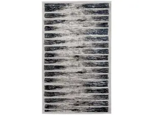 212 MAIN 8x10 ft. Gray & Black Abstract Print Powerloomed Stain-Proof Distressed Rectangle Area Rug, Indoor Use, Polyester Blend, Bohemian Look