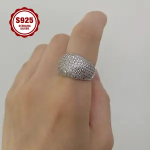 925 sterling Silver Lady's Wide Face Ring, Luxurious And Fashionable, With A Curved Full Star Design, Set With 5A Zirconia, Suitable For Daily Wear, Engagement Ring, Parties, As A Gift For Your Girlfriend.