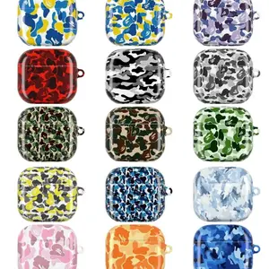 Urban Camo Streetwear AirPods Case  Ape Camouflage Pattern  Hypebeast  Bold Color Camo Aesthetic  Durable Shockproof Protective Cover For AirPods 1 2 3 4 & Pro Gen 1 2  Street Fashion Gift