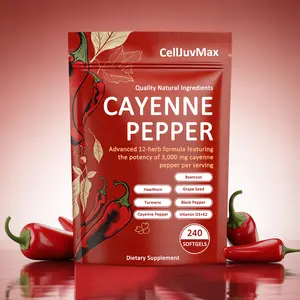 CellJuvMax Cayenne Pepper Softgels Supplement with Vitamin E D3 K2 & Herbal Extracts for Leg Vein Heart Blood Vessel Health 12-in-1 Botanical Formula