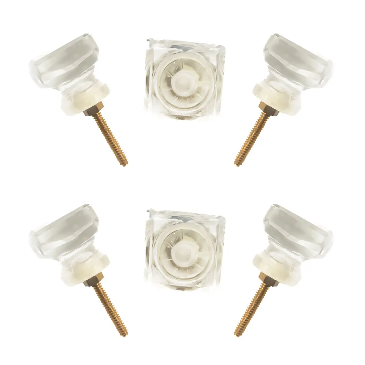 Chic Clear Square Crystal Knobs (6 Pack) - Large & Small, Modern Cabinet Pulls – CDNY