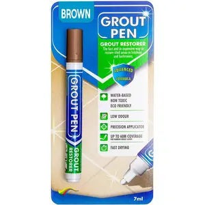 Grout Pen Brown Tile  Marker:  Grout , Tile Grout Colorant and Sealer Pen - Brown, Narrow 5mm Tip (7mL)