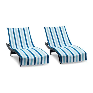 Cabo Cabana Chaise Lounge Chair Covers (2 Pack or Case of 12) - 30x85 with 8" Fitted Pocket