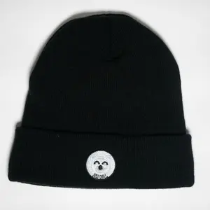 Silk-Lined Just Chill Beanie with Button and Logo