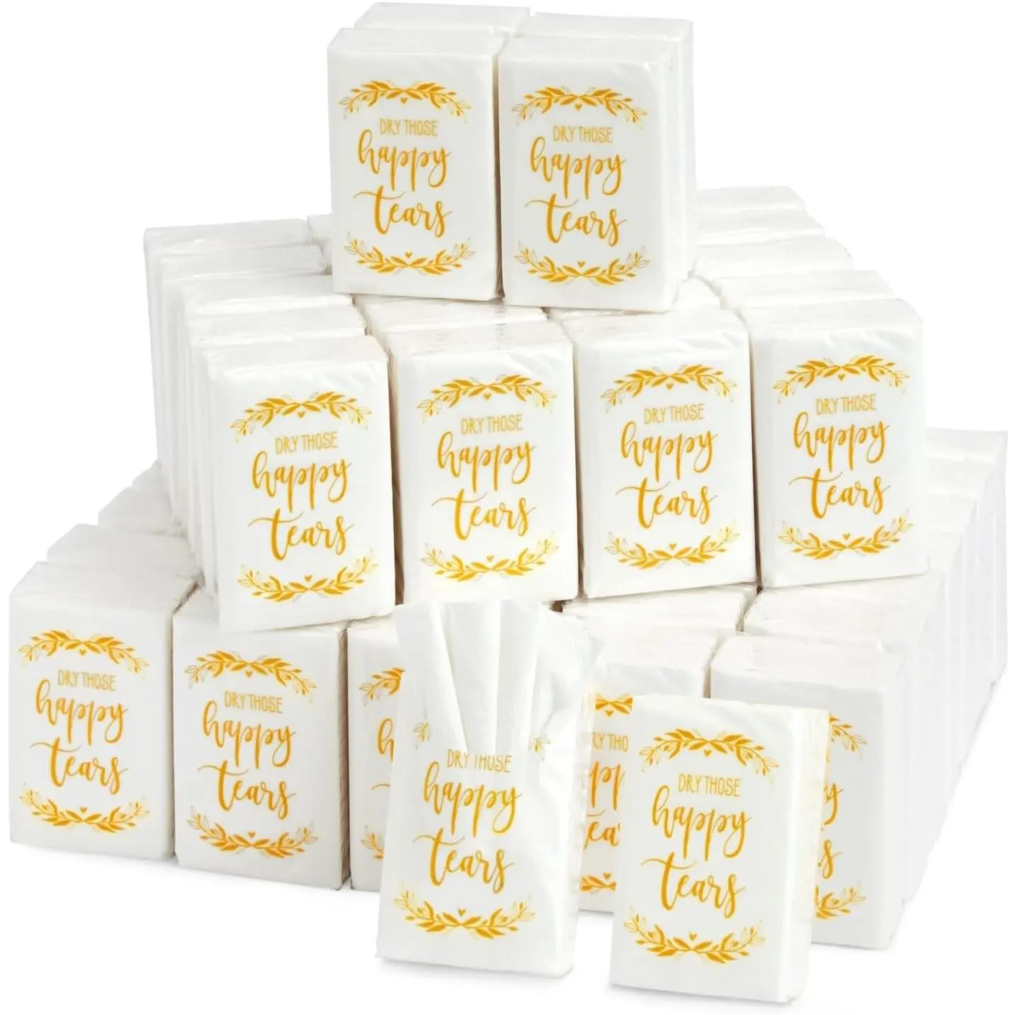 60-Pack Wedding Facial Tissue Souvenirs for Guests - Welcome Bag Party Favors and Bulk Pocket-Size Travel Packs