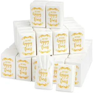 60-Pack Wedding Facial Tissue Souvenirs for Guests - Welcome Bag Party Favors and Bulk Pocket-Size Travel Packs