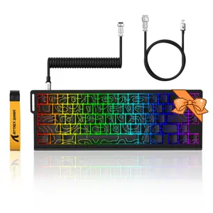 Wired Magnetic Gaming Keyboard, Adjustable Actuation Wired 60% Gaming Keyboard with Coiled Cable, RGB Gaming Keyboard, Color Backlight Keyboard