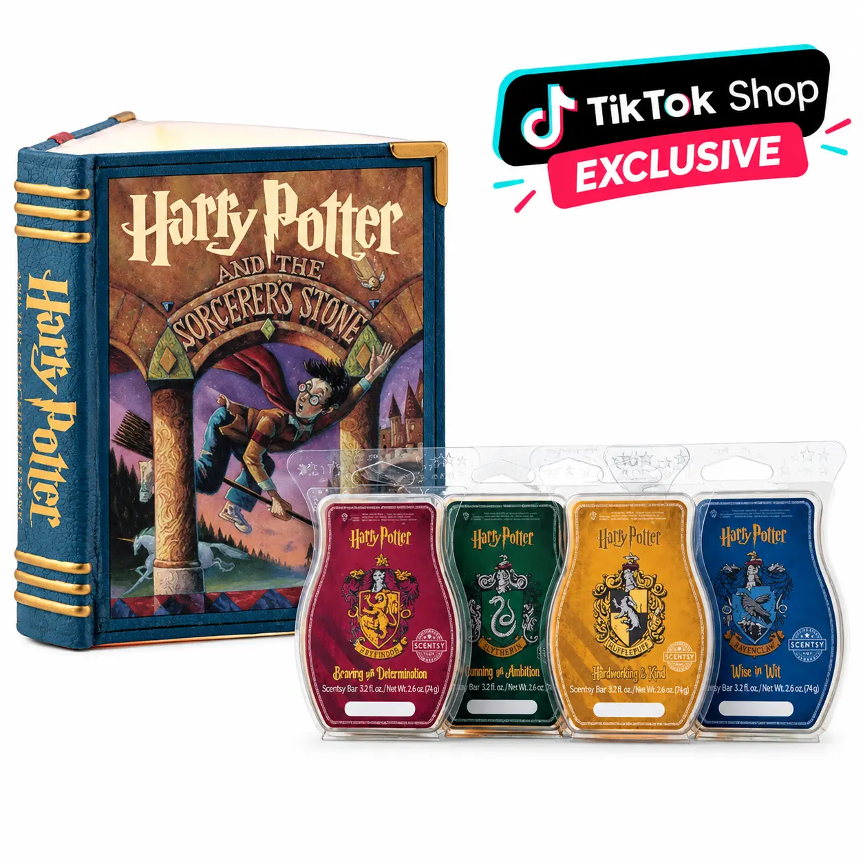 Scentsy Harry Potter Sorcerer’s Stone Wax Warmer & Houses 4-Bar Wax Melt Set, Scented Wax Melts Bundle