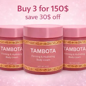 Tambota Firming & Hydrating Body Cream 4 oz 3 Pack for Soft & Smooth Skin Care Moisturize Moisture