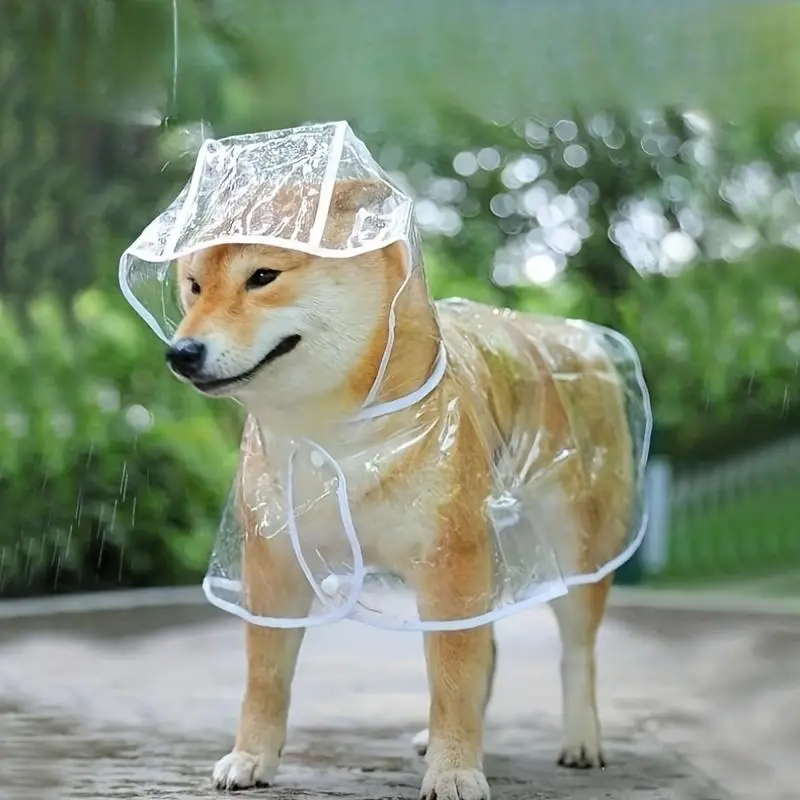 Transparent Pet Raincoat, Creative Pet Raincoat for Christmas Gift, Waterproof Hooded Raincoat for Outdoor Walking, Pet Supplies for Dogs & Cats