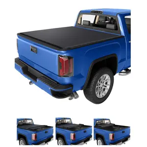 GARVEE Quad Fold Soft Tonneau Cover for 2014-2018 Silverado 1500, Available in 6.6ft and 5.8ft Sizes, Offers Durable Protection, Easy Access, Enhances Truck Bed Functionality and Aesthetic Appeal with Quality Material and Design.