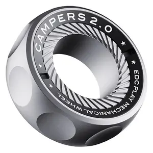 EDC Stainless Steel Ratchet Fidget Spinner Ring Mechanical Fidget Toy Stress Relief Push Pop Coin for Adults