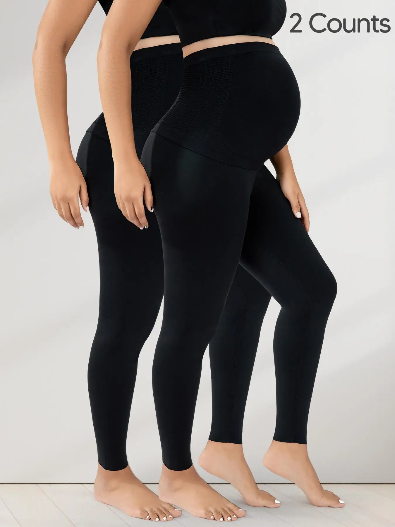 Solid High Waist Maternity Leggings, Scrunch Leggings for Women, Casual Comfy Breathable Elastic Waist Skinny Pants for Daily Wear, Maternity Bottoms