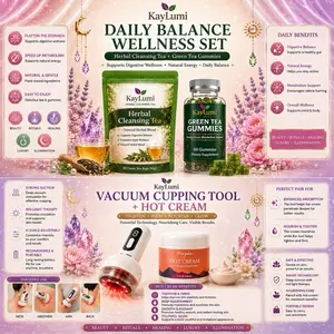 KayLumi (kase vant)Daily Balance Wellness Set 4-Piece Herbal Cleansing Tea & Green Tea Gummies and cream for Digestive Balance & Daily Energy Support - Beverage