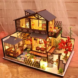 Model Building Kit Assembly House Dollhouse Miniature Home Kit Creative Room Bedroom Decoration With Furniture, DIY Handmade 3D Puzzle Toy Gift, Suitable For Teenagers, Girls, Boys, Women, Men, And Adults Halloween thanksgiving Christmas gifts Carnival