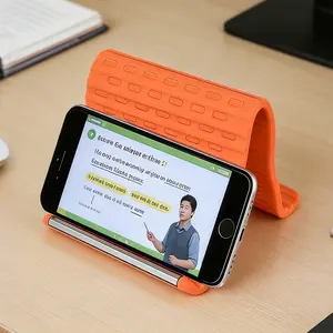 Flexible Silicone Foldable Phone and Tablet Stand with Aluminum Core - Portable Anti-Slip Desktop Mount for Office Desk Travel and Home Infinite Angles Multi-Function Lazy Bracket Accessories