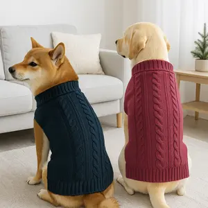 1PC Classic Pet Sweaters Soft and Cozy Knitwear for Middle Large Doggie, Turtleneck Design Elastic and Warm Puppy Winter Apparel Husky Clothes for French Bulldog labrador Rottweiler