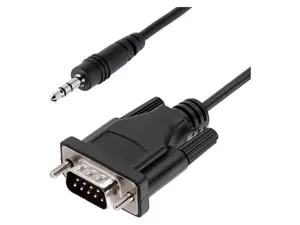 StarTech 3ft 1m DB9 to 3.5mm Serial Cable for Serial Device Configuration RS232 DB9 Male to 3.5mm for Calibrating via Audio Jack
