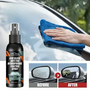 Car Windshield Spray, Anti-fogging Agent, Car Glass Oil Film Remover, Car Window Windshield Hydrophobic Paint Anti-fog & Rain Rearview Mirror Cleaning Stains