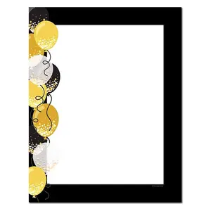 Balloon Border Letterhead Laser & Inkjet Printer Paper - 8.5" x 11" - 25 Sheets (OLH497)