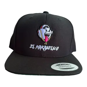 EL MAKA Snapback Hat in 80% Acrylic and 20% Wool Blend, White Color 100% Acrylic