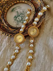 Women's Elegant Fashion Round Dial Quartz Watch, Fashion Watch for Party, Daily Clothing Decor, Trendy All-match & Exquisite Watch for Birthday Gift, Vintage Quartz Watch, Jewelry Watch