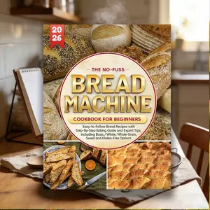The No-Fuss Bread Machine Cookbook for Beginners: Easy-to-Follow Bread Recipes with Step-By-Step Baking Guide and Expert Tips, including Basic/White, Whole Grain, Sweet and Gluten-Free Options