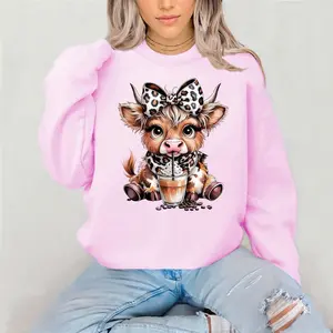Coffee Cow Crewneck Sweatshirt Gildan Everyday Style Shirtsleeve love casual comfortable super soft relaxed fit unisex Sizing womenswear Streetwear  vintage Crewneck Printed Loose Graphic Top Fitted
