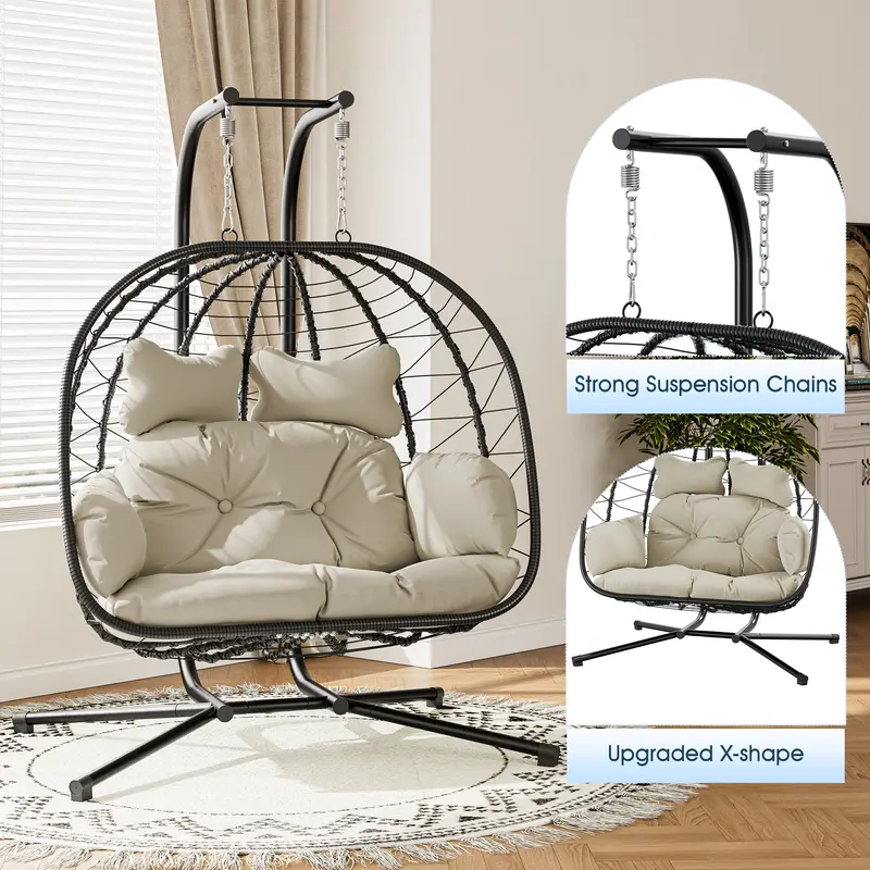 SwingNest double hanging egg chair indoor living room