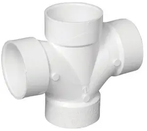 Charlotte Pipe & Foundry PVC004281000HA PVC Double Sanitary Tee, 3 x 3 x 3 x 3 in.